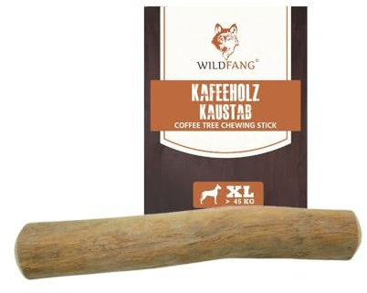 Wildfang® | Tuggrot Av Kaffeträ för Hundar - 3 i 1 Tuggleksak - Tandvård & Tuggmuskelträning - Naturligt Tuggved (XL - för Hundar Över 45 kg)