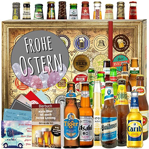 Frohe Ostern + Geschenke zu Ostern Freundin + Biersorten aus der Welt 24x + Bier Adventskalender 2024 2025