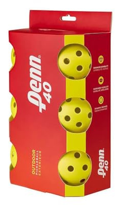 Penn 40 Outdoor Pickleball Balls - 6-Pack - Softer Feel for Recreational & Club Play - USAPA Approved