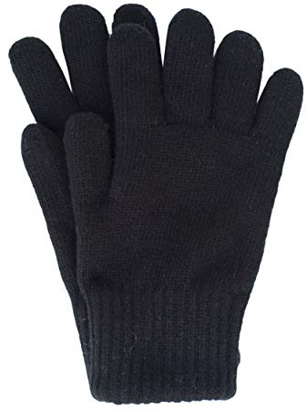 FosterNatur, Damen/Herren dicke Fingerhandschuhe, 100% Wolle