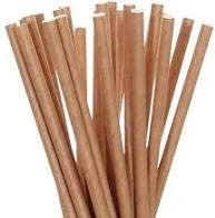 Lot de 50 pailles en papier biodégradables marron et jetables