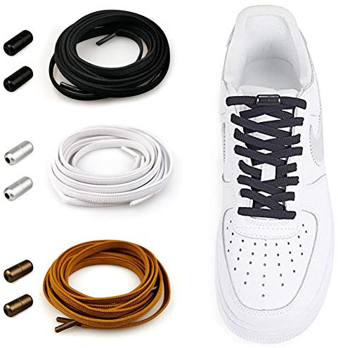 Cordones Elásticos Sin Nudo para Hombres Mujeres Niños | Cordones de Zapatos/Cordones Zapatillas Deporte Cordones Elásticos de Goma con Hebilla Metal [No es Necesario Atar los Cordones de los Zapatos]