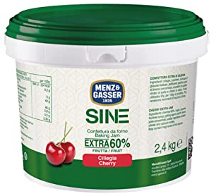 Menz&Gasser Confettura Extra da Forno di Ciliegie SINE Secchiello, Realizzato con il 60% di Alta Qualità, 100% Made in Italy, 1 Secchiello x 2,4 kg