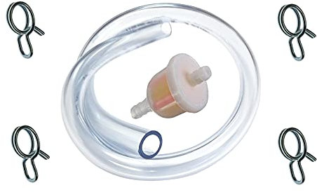 cyclingcolors kit essence universel 5mm - 6mm : durite + 4x collier + filtre carburant tondeuse tracteur moto scooter mobylette