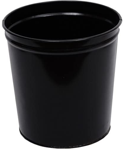 furni24 Abfalleimer aus Metall – schicker Papierkorb für Bad, Büro und Schlafzimmer – Mülleimer Bad auch für Papier etc. - Zylindrischer Mülleimer aus Metall ohne Deckel – 26x26h, schwarz
