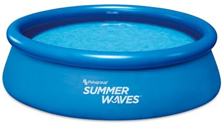 Summer Waves Piscina autostabile rotonda, Ø 3,05 x 0,76 m, pratica e facile da installare, materiale PVC laminato a 3 strati, gonfiaggio con pompa, riempimento con tubo, manutenzione semplice