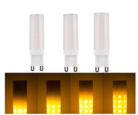 XinCanKun 6-Pack G9 LED Flame Effect Light Bulb - - 5W -85-265V- 380 Lumen - Flame Light Bulbs - Fire Light Bulb- Flickr LED Flaming Bulb -2 Year Warranty
