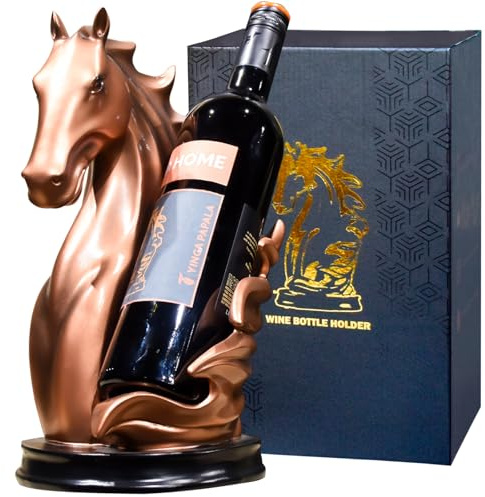 YINGAVERSAI Weinflaschenhalter Weinregale Tischplatte Pferdestatue als Zuhause Küche Weinkeller Dekorative Aufbewahrung Organizer, Pferdeskulptur Pferd Dekor Pferd Geschenke für Mädchen Männer Frauen