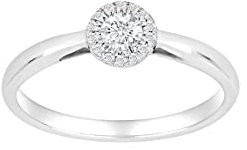 JC Trauringe Damenring Solitär-Ring 585 Weißgold Verlobungsring mit Diamanten Vorsteckring 110 018BR6 (59 (Ø 18,8 mm), 0.20)