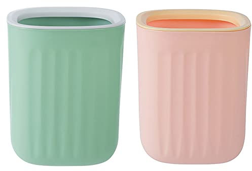 Cubo de basura pequeño, 2 unidades, mini cubo de basura, mesa mini, cubo de basura para baño, mesa de cosméticos, cubo de basura, decoración para el hogar, oficina, cocina, dormitorio, baño, coche, 15