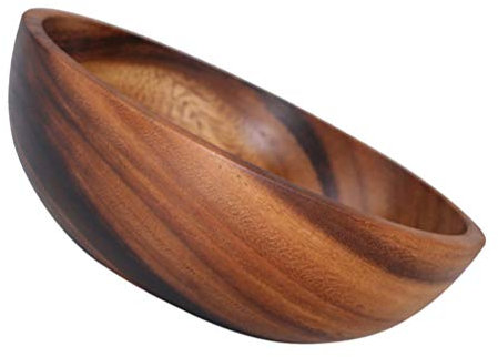 1pc Wooden Salad Bowl Natural Log Kitchen Bowl for Fruits Vegetables Health and Safety Food Tableware for Home Use
