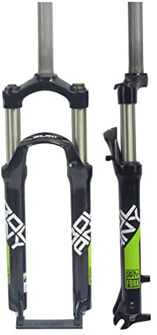 HSQMA 24 Zoll MTB Gabel Federweg 100mm Mountainbike Federgabel 1-1/8 Gerade Mechanisch Vorderradgabel Manuelle Arretierung Schnellspanner 9mm (Color : 24'' Green)