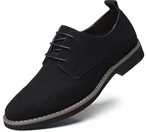 Chaussures Habillées pour Hommes | Chaussures à Lacets pour Hommes | Suede Shoe en Daim | Chaussures à Lacets en Cuir Derby Mariage Oxford Business Brogues (Black,38)
