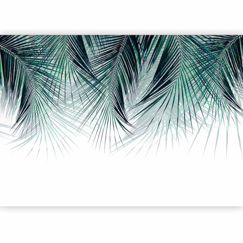 murando - Papier Peint Panoramique Adhésif Nature 392x280 cm - Tapisserie Murale Autocollante Décoration Chambre Salon - Blanc gris - Tropical vacances nature feuilles palmiers b-A-10317-a-c