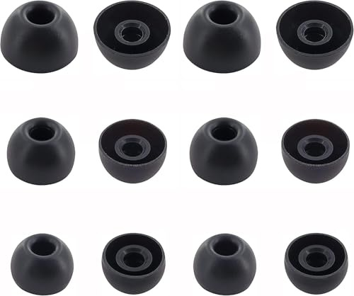 Lot de 6 Paires d'embouts de Rechange en Silicone pour écouteurs JBL Tune 230NC TWS/Tune 125TWS/Tune 130NC TWS/Vibe 200TWS/Free X, compatibles avec étui, Embouts Buds, S/M/L, 3 Tailles, noir713