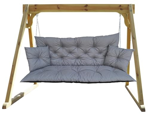 Waterproof Outdoor Palettenkissen | Hollywoodschaukel Auflage | Bankauflage | Sitzkissen and Rückenkissen | Pallettenpolstern | Lounge Kissen Outdoor 100 x 110 cm(100 x 50 x 60 cm) Inkl. 2 kissen Grau