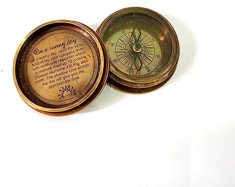 Ganga Nautical Reloj de sol de latón náutico con diseño de planetas grabados, personalizable, grabado en una fuente moderna, regalo para ella, él, cumpleaños, boda