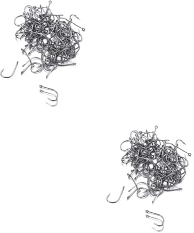 Sosoport 200 Pcs Fishing Hooks High Carbon Steel Perforated Fly Fishing Hooks Saltwater Freshwater Tackle Pike Bass Herring Muskie Lure