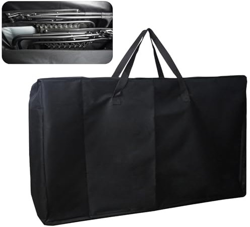 Grande borsa portaoggetti per sedia da giardino, 105 x 73 x 28 cm, resistente, 600D, reclinabile, pieghevole, per spiaggia, salotto, campeggio, patio, chaise longue, borsa da viaggio extra large, nero