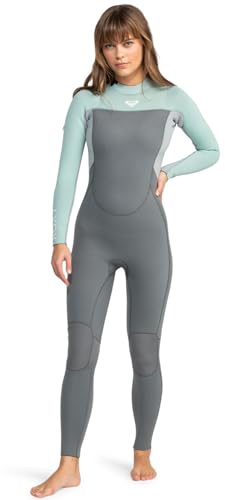 Roxy Womens Prologue 4/3mm Back Zip Wetsuit - Ice Green - Lightweight - Fabrics: FREEMAX Neoprene at Body & Legs