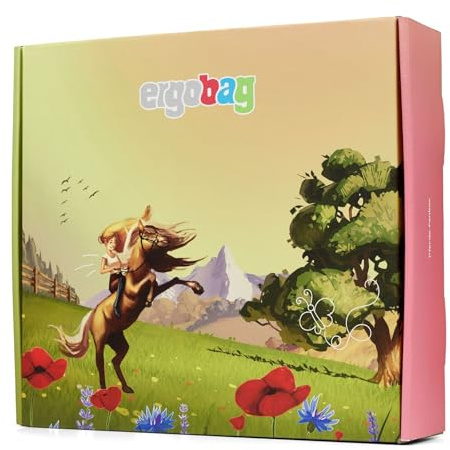 ergobag Fan Box mit Trinkflasche, Kletties, Zippies und Hangie, 10-teiliges Set Schulstart Geschenkebox