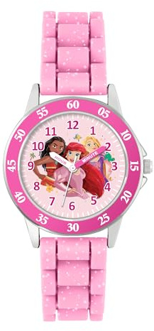 Disney Princess Kids Pink Time Teacher Analogue Watch PN4660
