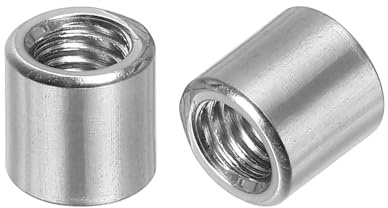 sourcing map M5 runde Verbindungsmuttern, 304 Edelstahl, Kupplungsmutter 8 mm Länge, Hülsenstange, Bolzenmutter für Halterung, M5 x 8 x 8 mm, 10 Stück