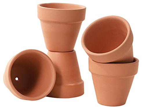BESPORTBLE 5 Pièces Pot de Fleur Terre Cuite et Argile Pot de Fleurs Compacts Décoratifs pour Succulentes et Cactus Extérieur