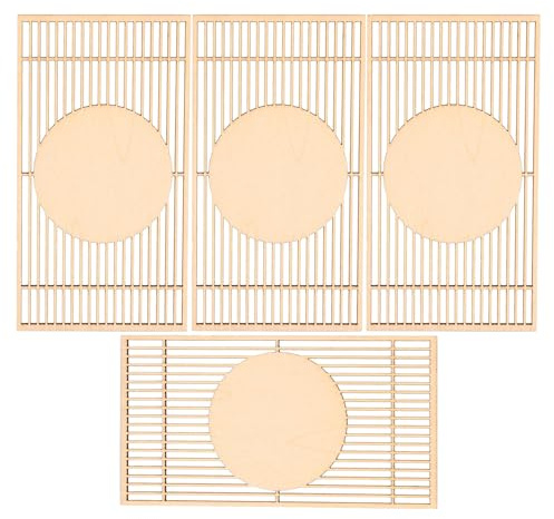4 Pièces Mini Paravent en Bois pour Modèle De Bâtiment Miniature, Accessoires De Décoration Intérieure, Artisanat Fin Et Polyvalent pour Scènes DIY