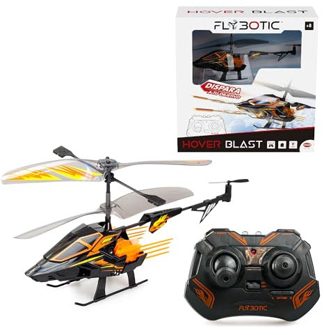 FLYBOTIC Bizak Hover Blast, Ferngesteuerter Hubschrauber mit Fernbedienung und 16 Schussraketen, um EIN Ziel zu treffen, für Kinder und Erwachsene (62004567)