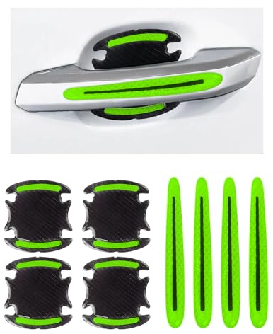 Flaconi 8PCS Film Autocollant Poignée Portière Voiture,Protection Anti-Rayures pour Poignée De Porte Voiture,Pellicule de Protection Poignées,Convient à la Plupart des modèles de Voiture(Vert)