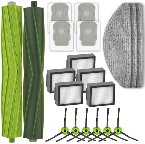 (20 Pack) Combo i5+ Accessories Replacement Parts for iRobot Roomba Combo i5, Combo j5, Combo j5+ Robot Vacuum, Dual Roller Brushes, 6 Side Brushes, 5 HEPA Filters, 4 Dust Bags, 3 Mop Pads