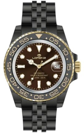 Lorenz 26130EE Orologio da uomo automatico in acciaio inossidabile sub 100 metri