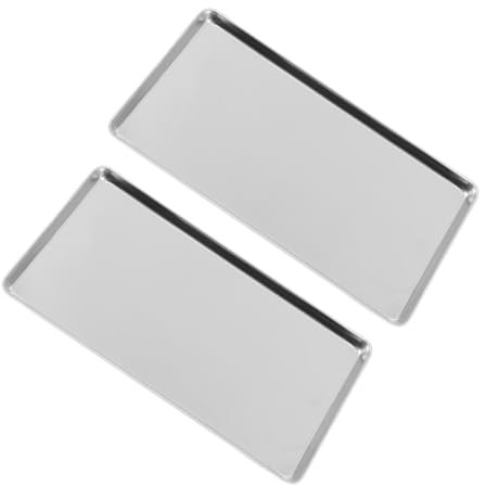 GARVALON 2pcs Stainless Steel Steam Pan for Rice Restaurant Kitchen Food Serving Rectangular Shape Material for Buffet