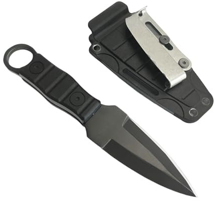 GUTERTOP Messer Outdoor, 16 cm Edc Messer, Tragbar Edelstahl Gürtelmesser mit Scheide für Outdoor Survival Selbstverteidigung