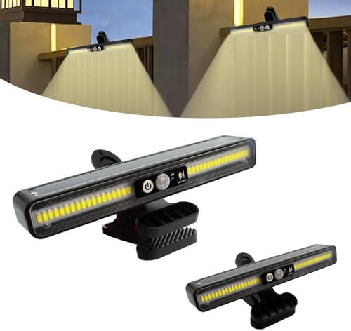 Surplex Solarlampen für Außen, 2 Stück Clip-on Solarleuchte mit Bewegungsmelder, 2 Montagearten 3 Modi Wandleuchte mit 36 LEDs, IP65 Wasserdichte Solar Light für Garten Zäune Camping Diele