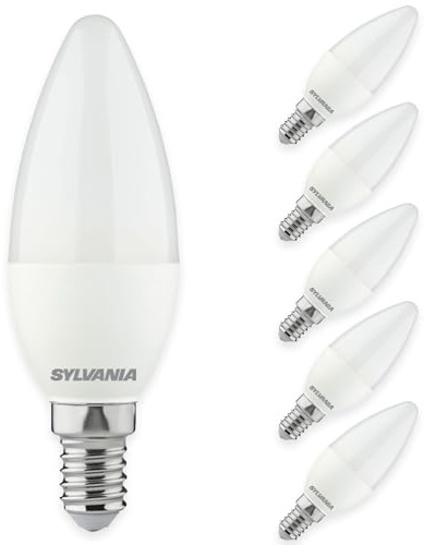 SYLVANIA LED Kerze E14 Warmweiß | 4,5 Watt | 40W Glühbrine Ersatz | 470 Lumen | 2700K Leuchtmittel | 6er Pack