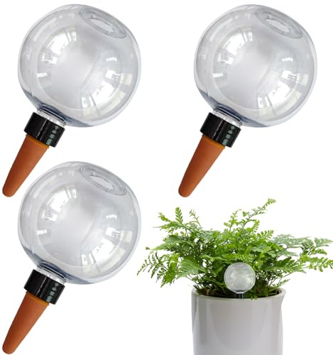 Tadoiooy 3pcs Globes d'arrosage des Plantes, 500 ML d'insertion du planteur d'auto-arrosage, dispositifs d'irrigation végétaux Transparents pour Plantes en Pot intérieure