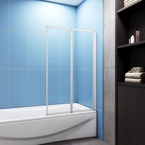 Simple Bathrooms 2 Fold Folding Bath Shower Screen Panel 800x1400mm