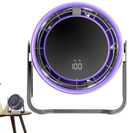 Hogvinnatil Ventilador de mesa, pequeño ventilador - Carga de accesorios de enfriamiento personal | 100 velocidades Flujo de aire de potente potente, exhibición LED de ventiladores de mesa de