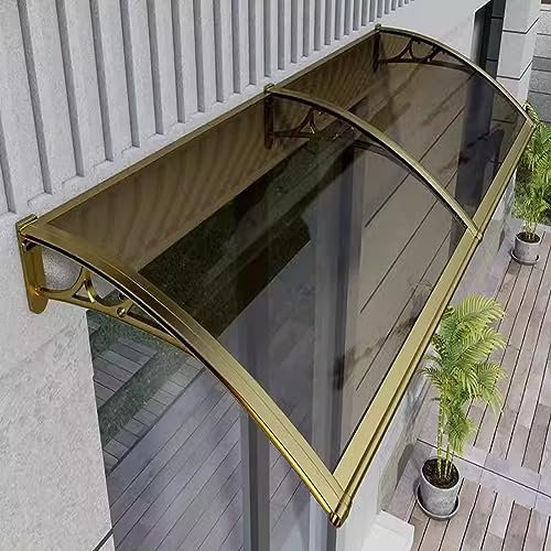 Rivestimento protettivo in policarbonato marrone – Protezione UV per terrazze e veranda – Wetterfeste Markise gegen Regen und Schnee gewölbtes Design