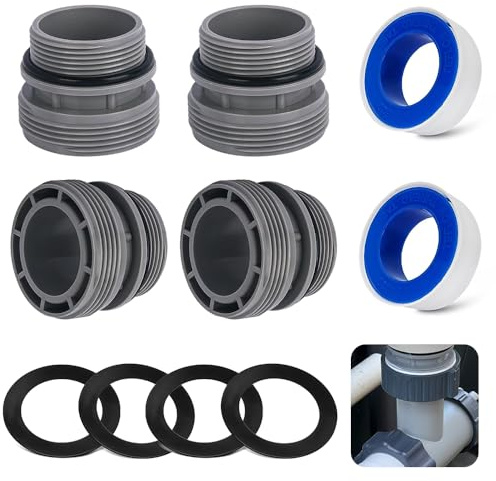 Raccord Tuyau Piscine 4 Pièces,Adaptateur Tuyau Piscine-Pour Tuyau de 40 mm à 1 1/2 - Adaptateur Pompe Piscine Intex,Raccord Intex,Compatible Tuyaux Durs & Systèmes de Filtration