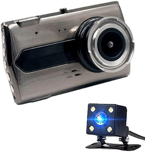 Telecamera da cruscotto con display da 4 pollici, doppio obiettivo/singolo 1080p grandangolare accessorio per auto