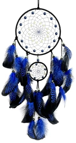 Donko Blue and Black Dream Catcher with Luminous Bead