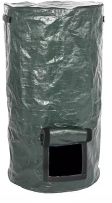FACAIIO Poubelle à compost avec couvercle, sac à déchets d'extérieur réutilisable pour le compostage de jardin, 35 x 60 cm/45 x 80 cm, PE vert ou noir
