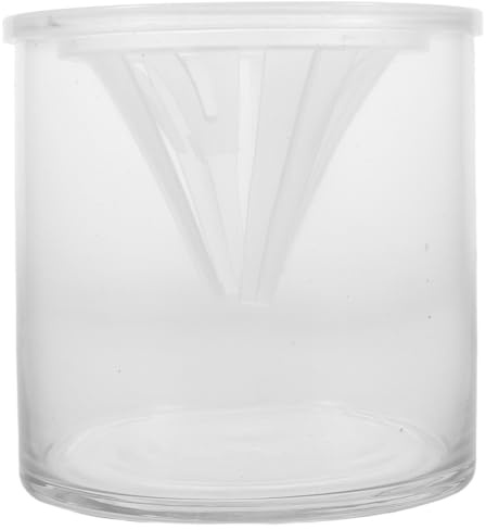 ELAYARD Vaso in Vetro per Piante Idroponiche 10X10 CM con Cestino a Rete Singolo Supporto Stabile per Bulbi e Radici Vaso per Fiori Idroponici da Tavolo per Propagazione Interna
