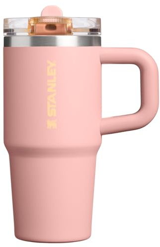 Stanley Quencher ProTour Flip Straw Tumbler with Leakproof Lid 14 oz | Built-in Straw and Handle | Cup Holder Compatible for Travel | Insulated Stainless Steel Cup | BPA Free | Peach Rose