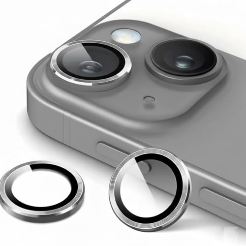 KK KENIK Camera Lens Protector For iPhone 13/13 Mini, Ring Design, 9H Tempered Glass, Waterproof, Scratch-proof For iphone 13/13 Mini Camera Lens Protector (Gray Colour)