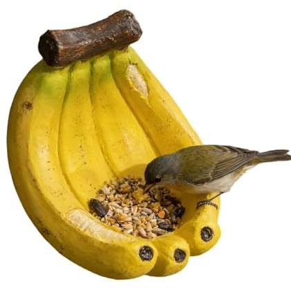 Mangeoires à oiseaux d'extérieur Décor Extérieur Résistant Aux Intempéries | Mangeoire À Oiseaux Banane Pour L'Extérieur Pour Jardin Cour Terrasse Porche Arbre Ornithologie Aménagement