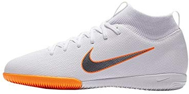 Nike Mercurial Superflyx VI Academy Indoor - Scarpe da Calcio Unisex Bambini, Bianco (Weiß/Orange Weiß Orange), 34 EU